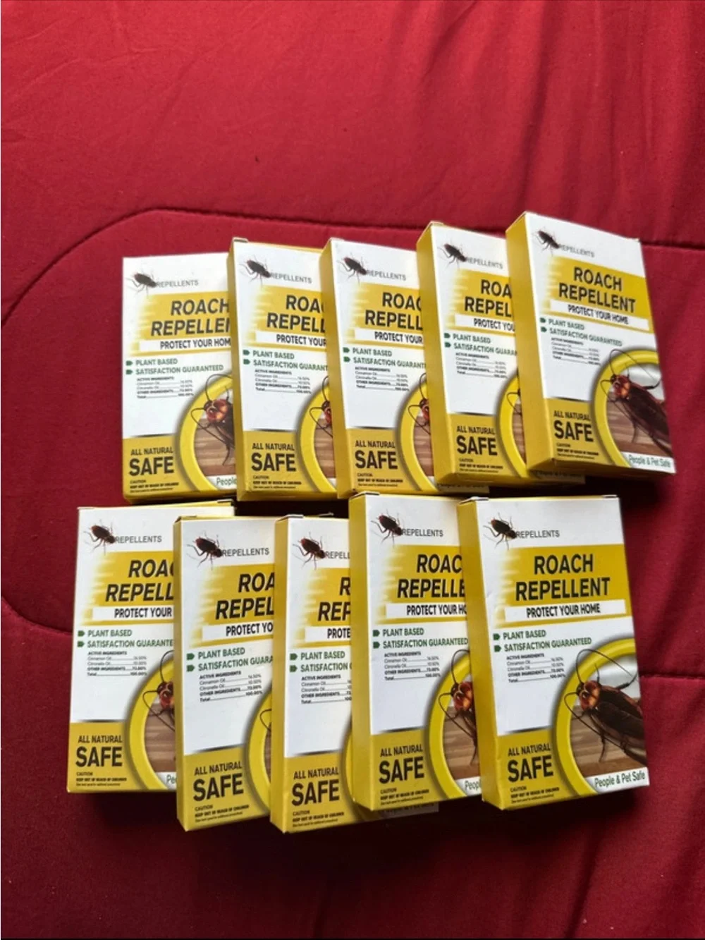 Roach Repellent - Yellow - Plant-Based Protection 10 boxes x$9